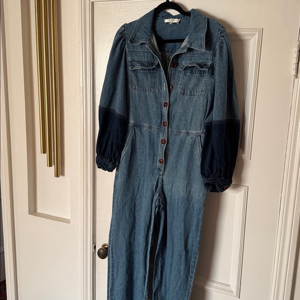 Sea NY Denim Jumpsuit Jean size 2 small - Picture 3 of 6
